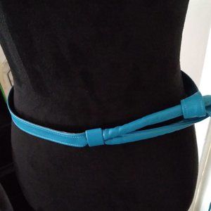 Vintage Blue Leather Belt by Pearl | Size OS